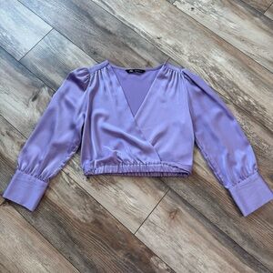 Zara Women's Lavender Satin Blouse